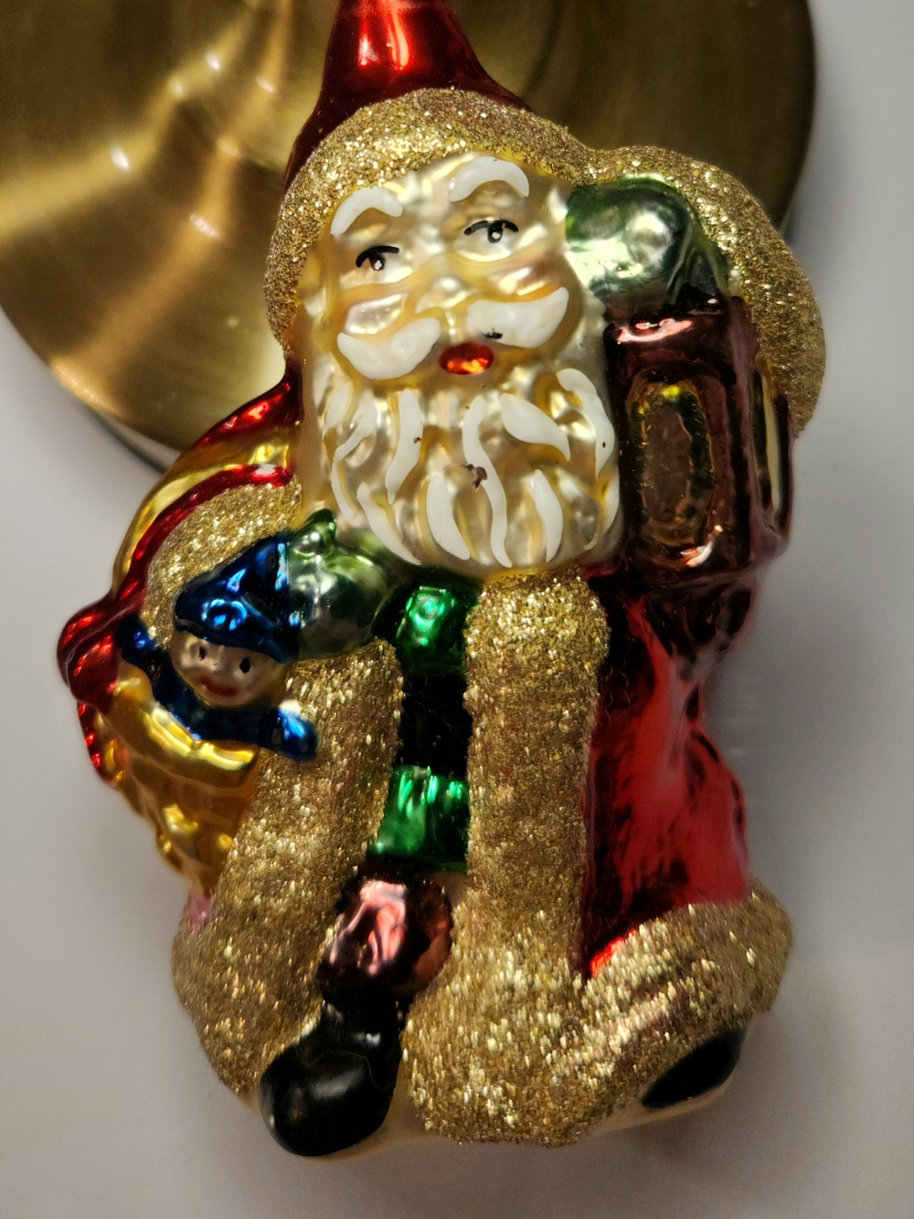 Old World Christmas 1997 "Yuletide Visitor" Santa Ornament Signed E. M. Merick
